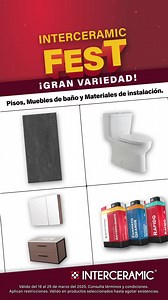 Llegó Interceramic Fest Encuentra más de 300 productos de pisos, muebles de baño y materiales de instalación ¡Aprovecha! | Interceramic | Facebook