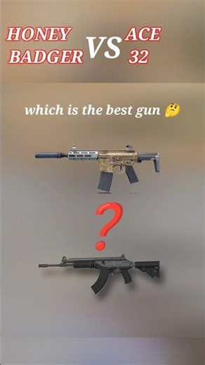 HONEY BADGER VS ACE 32 DAMAGE COMPARISON which is the best gun 🤔 #shorts #pubgmobile #gaming