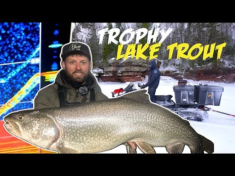 Ice Fishing GIANT Lake Trout on Lake Superior!