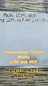 Most Simple Math Rules To Find and HCF