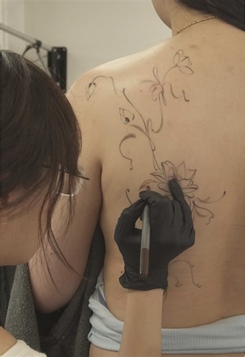 Stages of a lotus flower 🪷 Finished up the shading today!! Lines all healed mwuah Can you believe this was her first tattoo … #lotus #lotusflower #backtattoo #tattooplacement #floraldesign #floraltattoo #tattooidea #daintytattoo #prettytattoo #firsttattoo #tattooart #tattoostyle #floralwrap #fypシ゚ #bodyart #blackandgreytattoo
