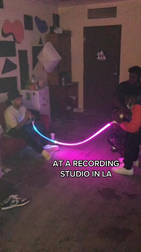 Battle of the button presses… 👀😯A Light Pong match goes down in a LA recording studio! #retrogaming #arcadegaming #lightpong #partygame