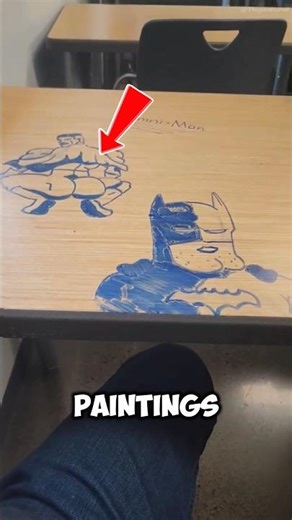 Student’s Desk Painting Shocks Everyone! 😱🎨 #Shorts