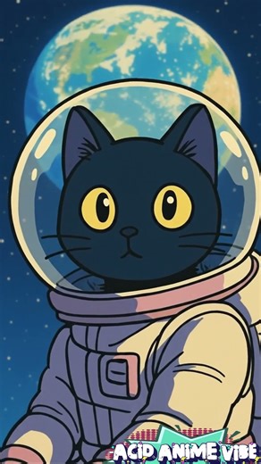 Astronaut Cat 🌍🐾 | Dreaming Under Earthlight