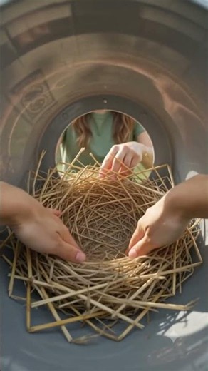 A simple bucket became a safe bird home! 🐦❤️ #DIY #BirdNest #Nature #Shorts
