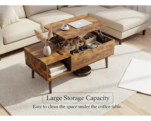 Rustic Lift Top Coffee Table, Hidden Storage, Mid-century Modern - Etsy