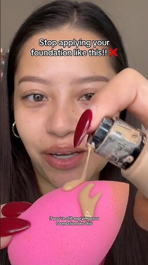How to CORRECTLY apply foundation with a beauty blender ‼️