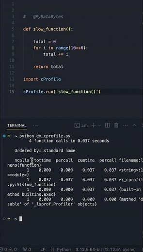 Is your Python code SLOW!? Use cProfile #pythontips