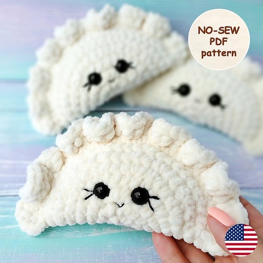 Pierogi Crochet No SEW PATTERN, Amigurumi Little Dumpling Plushie, Chinese Crochet Play Food - Etsy