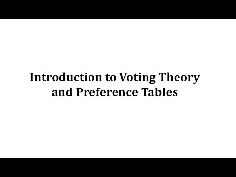 Introduction to Voting Theory and Preference Tables
