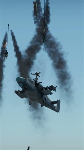 Ka-52 Alligator Pilots Eject Mid-Air
