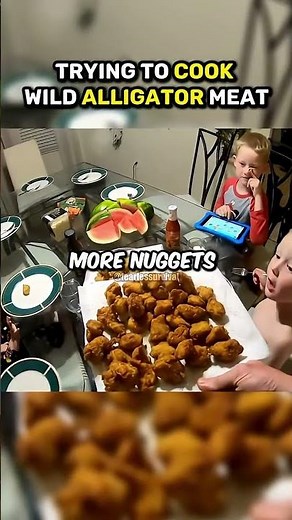 Trying To Cook Wild Alligator Meat 🤯 #cooking #wildlife #outdoors #adventure Credit:‪@OutdoorBoys‬