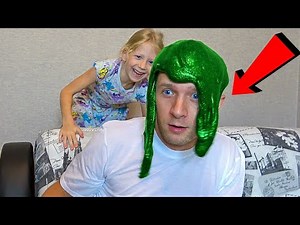 Milana And Mama Play Three Slime Chellenge and joke on Dad
