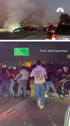 A medical helicopter crashed on a highway in Sacramento, California on Monday evening, critically injuring three people aboard. A small crew from the fire department was able to work with people on the highway to push the aircraft off a woman to get her out and into an ambulance. More here: https://www.nbcsandiego.com/news/national-international/medical-helicopter-crashes-highway-california/3911658/ | NBC 7 San Diego