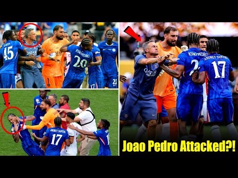 Post-Match Chaos: Luis Enrique Grabs Joao Pedro’s Throat After Chelsea Destroys PSG!