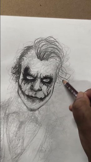 Scribble Art of The Joker | Intense Pencil Drawing Timelapse