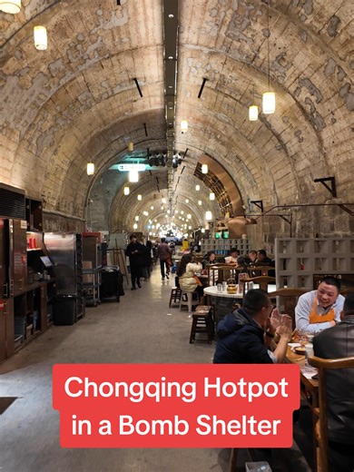 After years of seeing this restaurant pop up in my feed, I finally got to check it out for myself. Restaurant name: 地下之城·防空洞老火锅 #chongqing #foodvlog #china