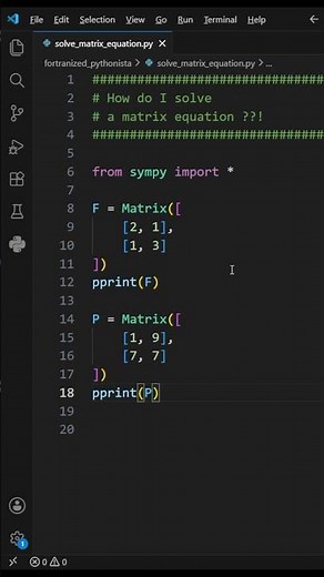 How do I solve a matrix equation #python