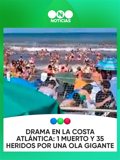 Al menos un hombre murió y otras 35 personas fueron heridas por una sucesión de olas gigantes en Santa Clara del Mar, una apacible localidad de 5 mil habitantes que está ubicada apenas a 20 kilómetros de Mar del Plata.Los turistas se encontraban pasando la tarde en la playa California Beach cuando el mar se retiró de manera inusual y dio paso a una sucesión de olas “gigantes” que no suelen verse en la zona. La situación tomó de manera desprevenida a los veraneantes: la marea subió y se llevó bol