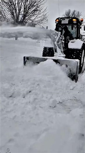 Snow Blower clearing Work Tool with Tractor Snow Pusher for Road Clearing #worktool
