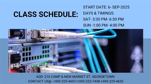 🚀 Take Your IT Career to the Next Level with CompTIA Network 🚀 Looking to build a strong foundation in networking? Global Technology Inc. has you covered! 💻📡 Our CompTIA Network Certification classes will equip you with the knowledge and hands-on skills needed to excel in today’s IT world. ✅ Learn essential networking concepts ✅ Gain practical troubleshooting skills ✅ Prepare for international certification Register Now !!! 📍 Location: 210 Camp & New Market Street, Georgetown 📞 Call Now: 2