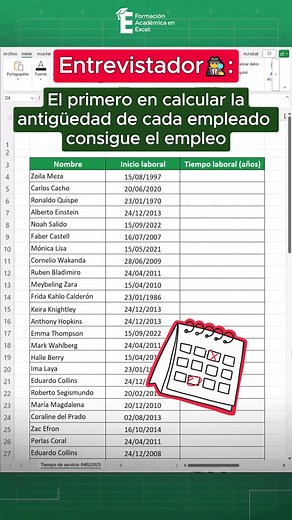 Calcula antigüedad laboral fácilmente en Excel