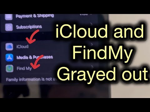 iCloud and FindMy greyed out in settings : Fix