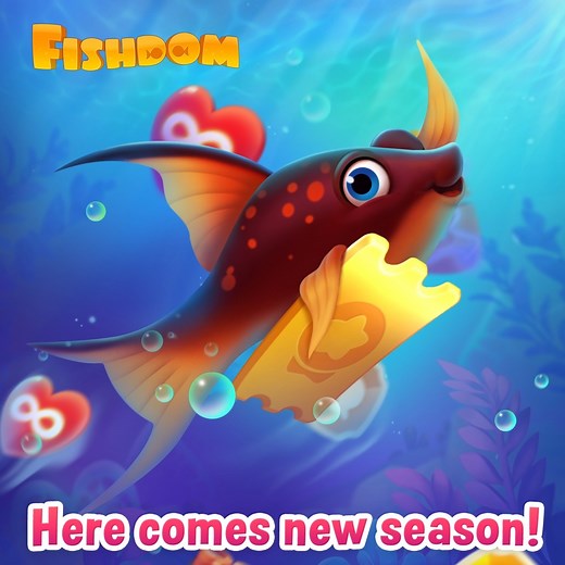 Go with the flow of the new Season with our lovely fish! 🐟 Tons of trophies and electrifying fun await! Swim in now! 😍 | Fishdom