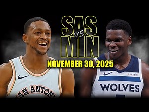 San Antonio Spurs vs Minnesota Timberwolves Full Game Highlights - November 30, 2025 | NBA Season