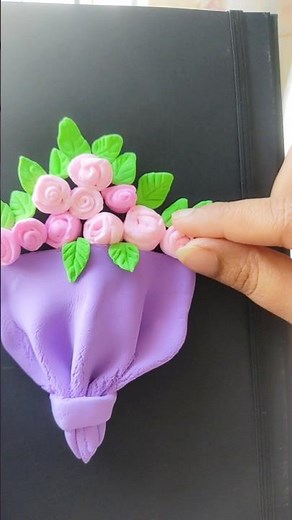 Soft Clay Flower Bouquet Tutorial 🌸 Easy DIY for School & Home Decoration