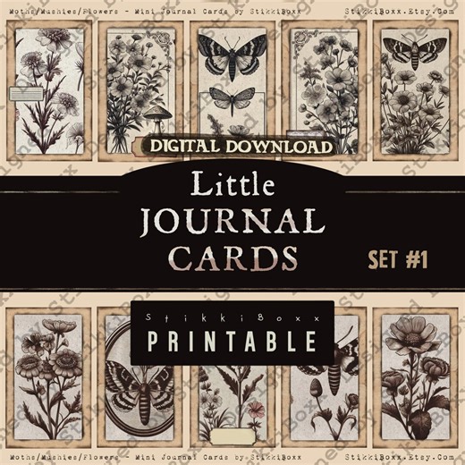 Vintage Journal Writing Note Cards, Cottage Core Ephemera, Entomology Papers, Butterflies and Mushrooms, Tuck Spot, Gift Tags - Etsy