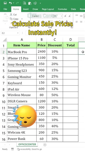 Excel Hack: Calculate Sale Prices Instantly! (Stop Guessing) 💸 #excel #dataextractor #exceltips