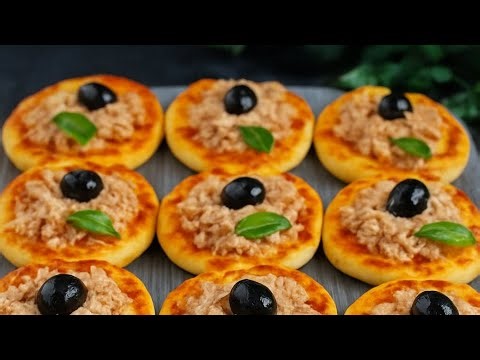 ميني بتزا طريقه سهلة وعجينة هشة.سر نجاح البيتزا وجبة لانش بوكس للمدارس . بدون عجن. pizza