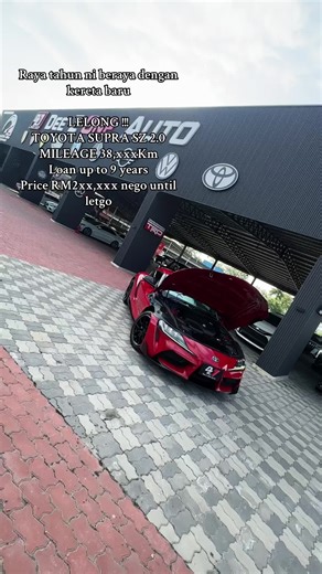 Raya tahun ni beraya dengan kereta baru LELONG !!! TOYOTA SUPRA SZ 2.0 MILEAGE 38,xxxKm Loan up to 9 years Price RM2xx,xxx nego until letgo 𝗠𝗲𝗻𝗰𝗮𝗿𝗶 𝗸𝗲𝗿𝗲𝘁𝗮 recond 𝗴𝗿𝗲𝗱 𝘁𝗶𝗻𝗴𝗴𝗶 𝗱𝗲𝗻𝗴𝗮𝗻 𝗷𝗮𝗺𝗶𝗻𝗮𝗻 𝘀𝗲𝗹𝗲𝗽𝗮𝘀 𝗷𝘂𝗮𝗹𝗮𝗻 𝘆𝗮𝗻𝗴 𝗯𝗼𝗹𝗲𝗵 𝗱𝗶𝗽𝗲𝗿𝗰𝗮𝘆𝗮𝗶? Pilih dengan bijak, bukan sekadar ikut harga. Di sini, setiap kenderaan dipilih rapi untuk kualiti, ketenangan & keyakinan jangka panjang. Warranty: ✅ Unlimited Mileage ✅ Open Panel Workshop – Seluruh Mala
