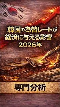 韓国の為替は経済をどう動かすのか？ 2026年 為替と韓国経済の構造分析