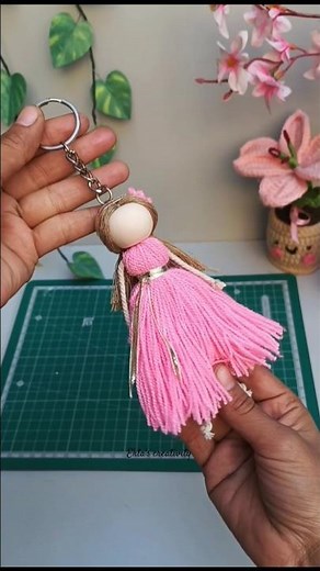 DIY Tassel Doll Keychain | Easy Handmade Craft 🩷✨#DIYKeychain #HandmadeCrafts #diy #TasselDoll