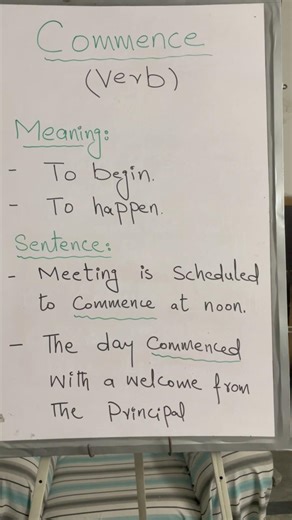 How to pronounce word Commence | meaning of commence