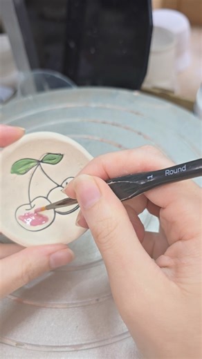 Ceramic Cherry Ring Dish Painting Tutorial