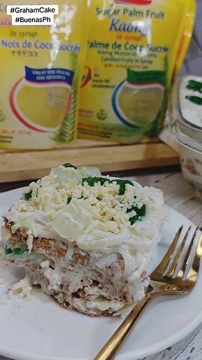 Delicious Buenas Buko-Kaong Nata de Coco Graham Cake