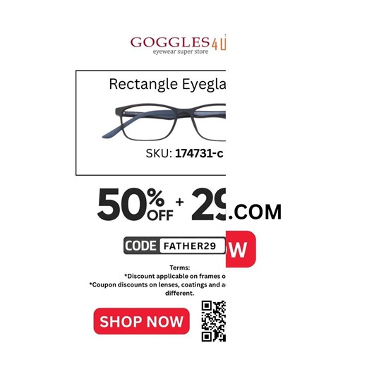 Don't Overpay for Dad's Glasses! 🇺🇸 Father's Day Sale: 50% + 29% OFF at Goggles4u