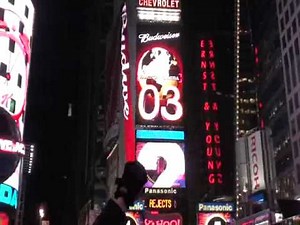 NY - TimesSquare CountDown 2008 to 2009 before1H 【タイムズ・スクエアのカウントダウン １時間前（２３時カウントダウン）】