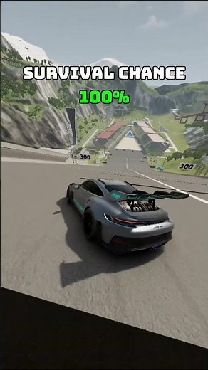 Porsche 911 vs Pontiac Firebird Brake Test #beamng #cars #beamngdrive #crash