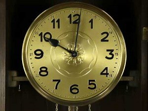 German Long Case or Grandfather 1910 Antique Clock, Oak Case