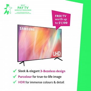 49 reactions · 33 comments | That’s right — a FREE Samsung UHD 4K Smart TV is yours when you sign up for a 2Gbps Broadband plan. Limited time offer! From only $62.90/month you’ll get fast WiFi, a FREE TV and a FREE Smart WiFi Pro router worth $399 as well as Disney+ on us! Get in quick on this amazing offer. | StarHub | Facebook