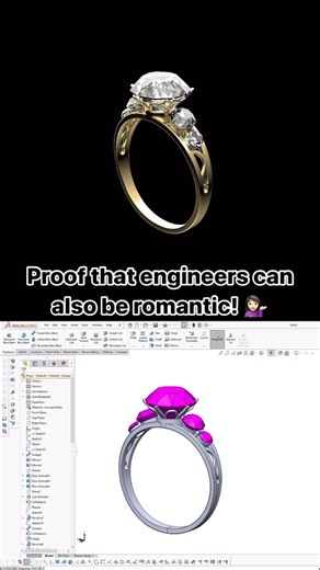 We said YES 😋👏🏻💍 to @3dojc’s glamorous ring made on @solidworks. Who would you offer this to? Tag them ⬇️ #3DEXPERIENCE #SOLIDWORKS #CAD #ring #diamond #3ddesign #3dmodeling | Dassault Systèmes