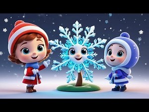 Five Little Snowflakes Dancing Slowly | Fun & Educational Nursery Rhyme for Kids
