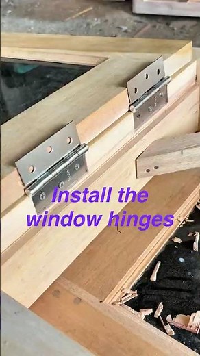 Install the window hinges #woodworking #classicwood #wood #diy #carpenter #woodwork #diywoodworking