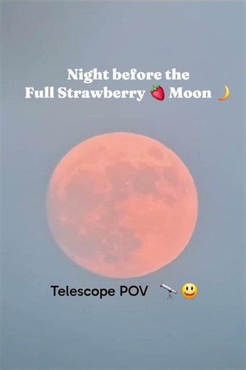 Moonrise and Sunset. Near Full Strawberry Moon. #Luna #Telescope #POV #Sky #Shorts #Moon #Light #yt.