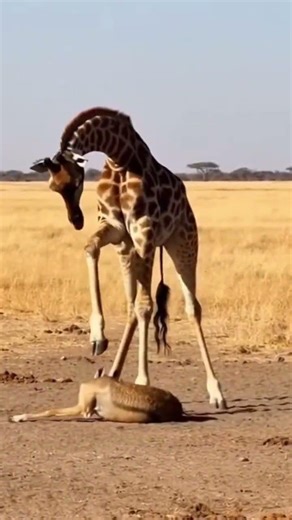 Giraffe Unexpectedly Attacks Dog in the Wild #wildlifeencounters #naturedrama #animalconflict