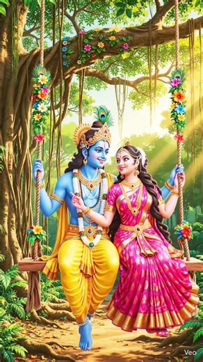 Radha Krishna Jhula Leela in Vrindavan🌸 | Divine Swing Pastime